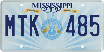 MS license plate MTK485