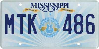 MS license plate MTK486