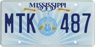 MS license plate MTK487