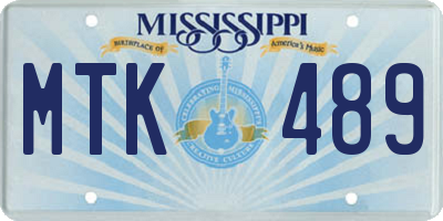 MS license plate MTK489