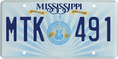 MS license plate MTK491