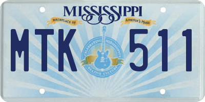 MS license plate MTK511