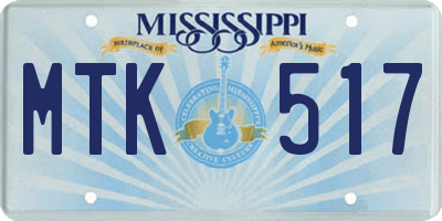 MS license plate MTK517