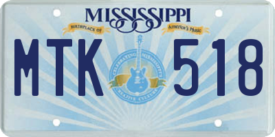 MS license plate MTK518