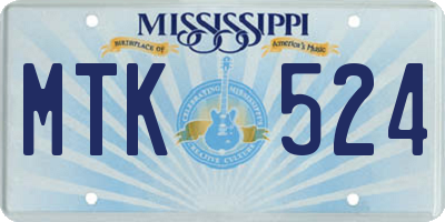 MS license plate MTK524
