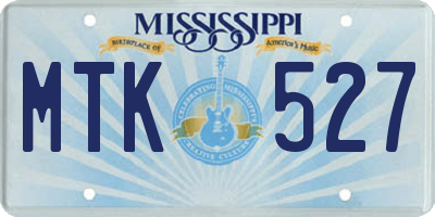 MS license plate MTK527