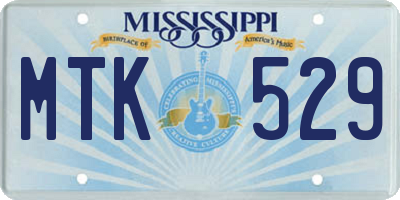 MS license plate MTK529