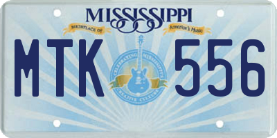 MS license plate MTK556