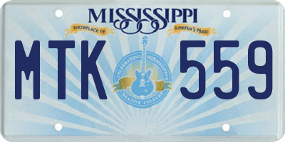 MS license plate MTK559