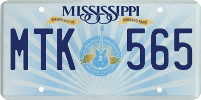 MS license plate MTK565