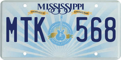 MS license plate MTK568