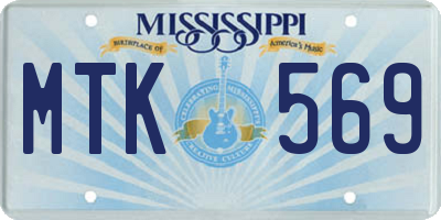 MS license plate MTK569
