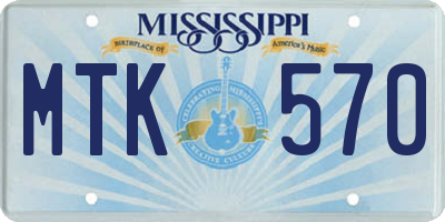 MS license plate MTK570