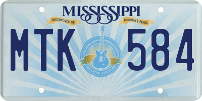 MS license plate MTK584