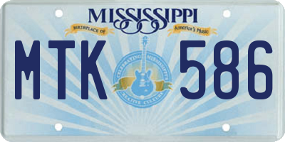 MS license plate MTK586