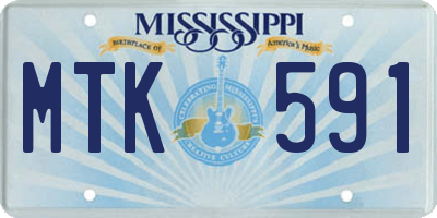 MS license plate MTK591