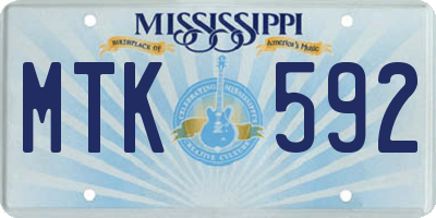 MS license plate MTK592