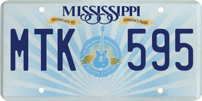 MS license plate MTK595