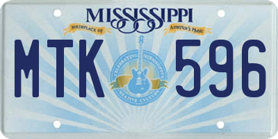 MS license plate MTK596