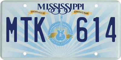 MS license plate MTK614