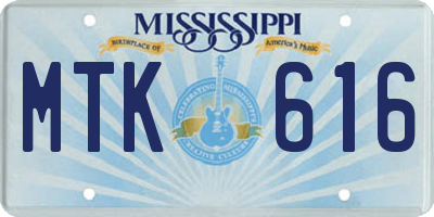 MS license plate MTK616