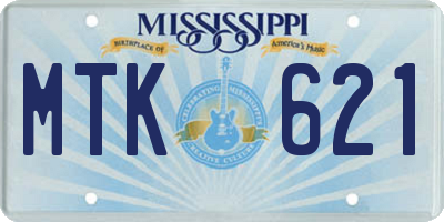 MS license plate MTK621