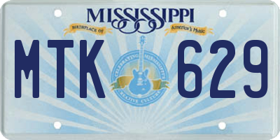 MS license plate MTK629