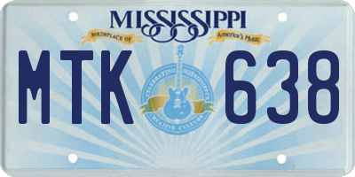 MS license plate MTK638