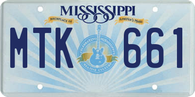 MS license plate MTK661