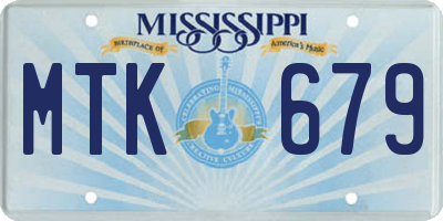 MS license plate MTK679