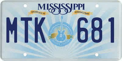 MS license plate MTK681