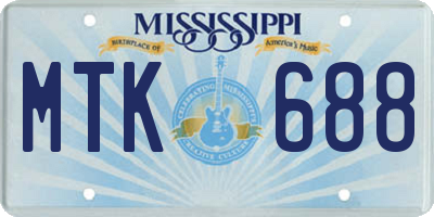 MS license plate MTK688