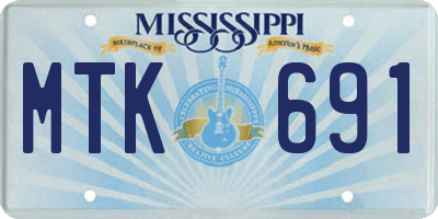 MS license plate MTK691