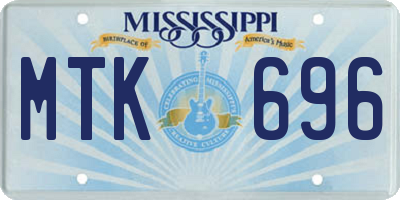 MS license plate MTK696