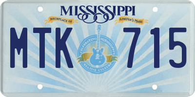 MS license plate MTK715