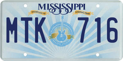 MS license plate MTK716