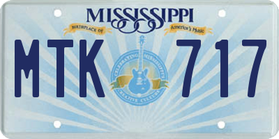 MS license plate MTK717