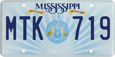 MS license plate MTK719