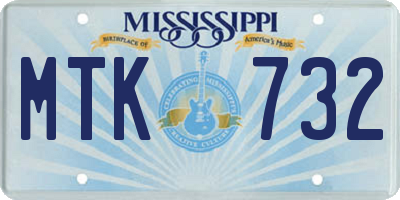 MS license plate MTK732