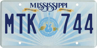 MS license plate MTK744