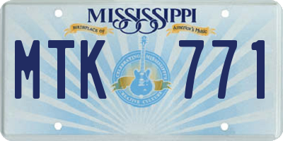 MS license plate MTK771