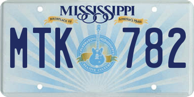 MS license plate MTK782