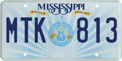 MS license plate MTK813
