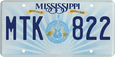 MS license plate MTK822