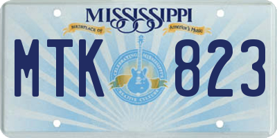 MS license plate MTK823