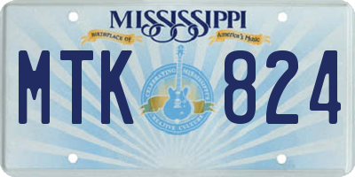 MS license plate MTK824