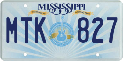 MS license plate MTK827