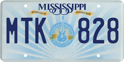 MS license plate MTK828