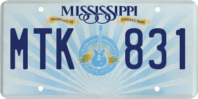 MS license plate MTK831