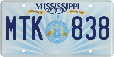 MS license plate MTK838